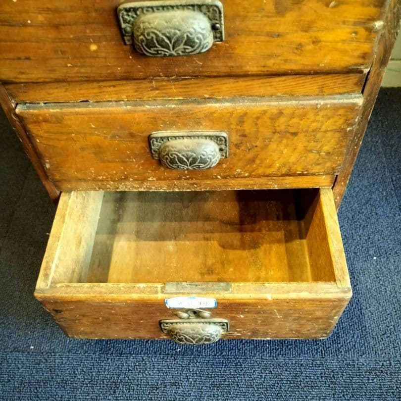 木製5段引出し　小型引出し　レトロ　ヴィンテージ　タンス　昭和