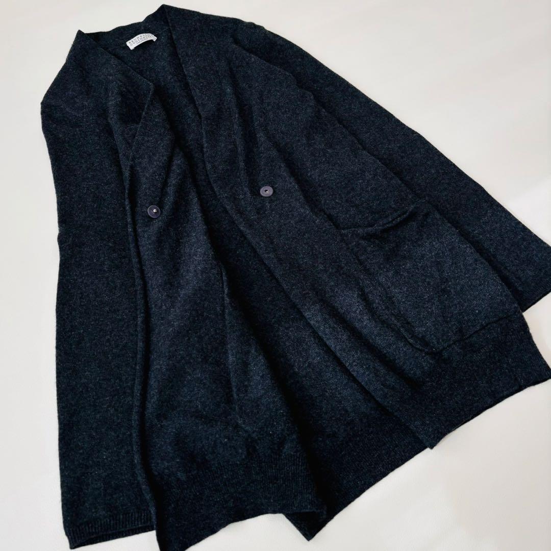 ブルネロクチネリ　カシミヤ100カーディガン　ロング　ダークグレー　M