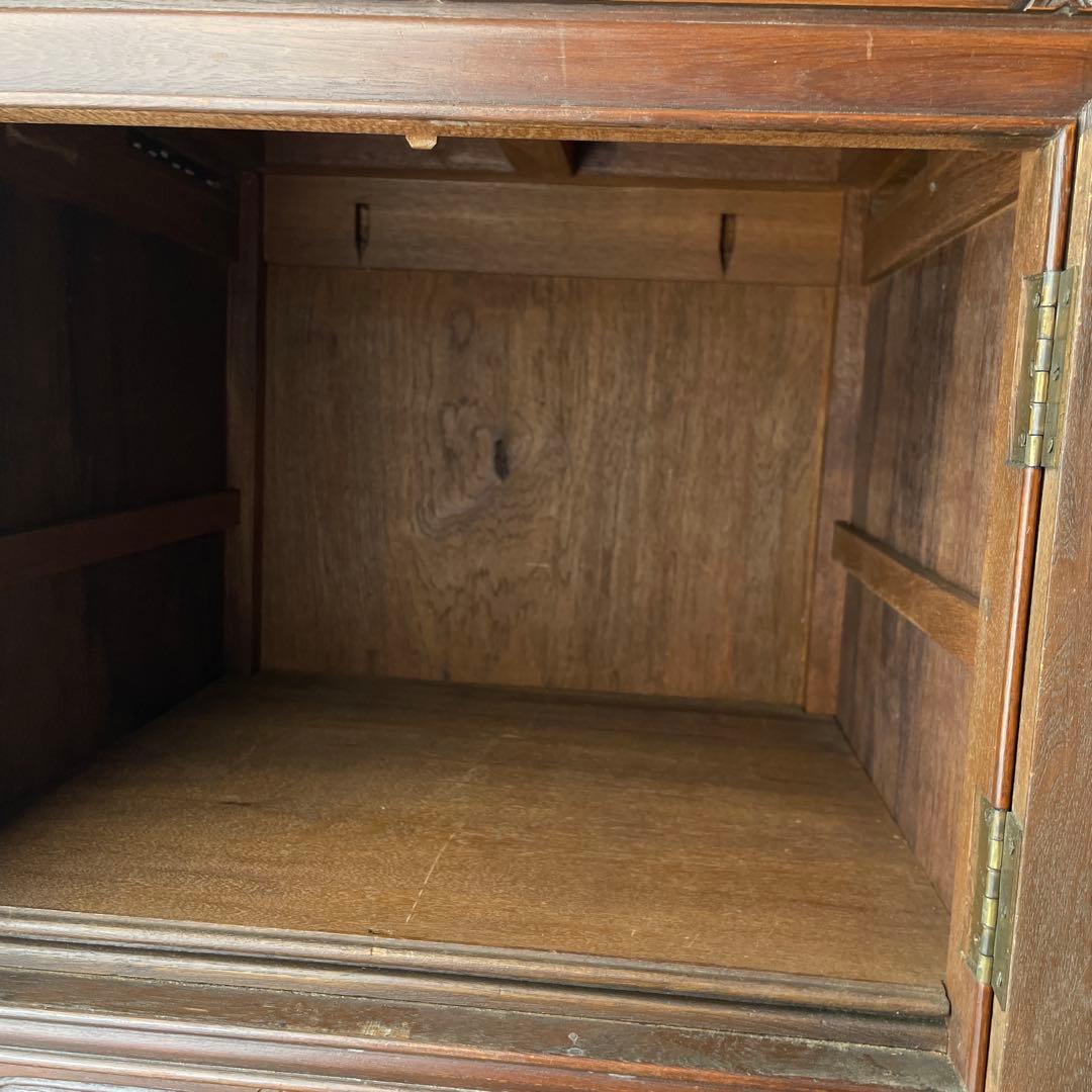 木製　唐木家具　キャビネット　カップボード　ヴィンテージ　李朝　両開き　棚