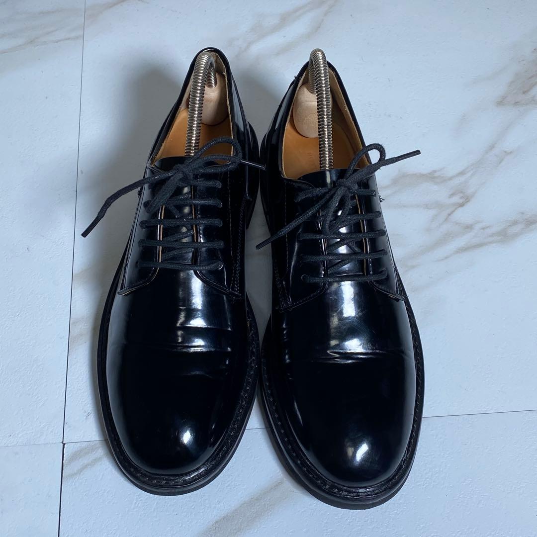 現行♡ボッテガヴェネタ 光沢レザー レースアップシューズ プレーントゥ 内羽根