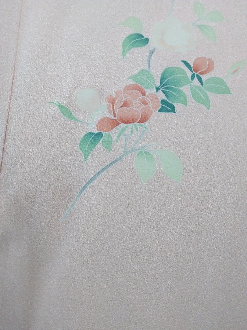 専用 最終値下げ F‐283 付下げ 薄ピンク 袷 枝花 暈し 重ね衿付 美品