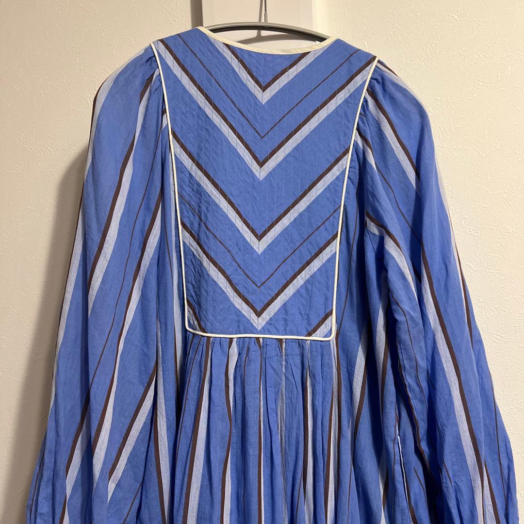 新品ヌキテパ　Cotton Voile Stripe Gather Dress