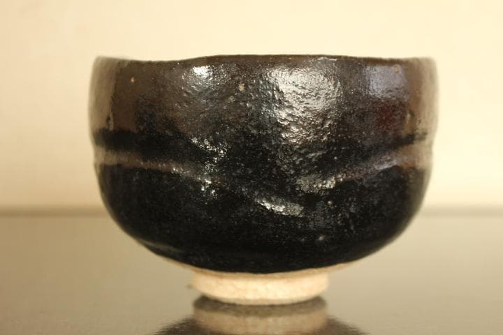 茶道具　楽吉左衛門　慶入　黒茶碗／楽吉左衛門　十二代　弘入極め　共箱・仕覆付き