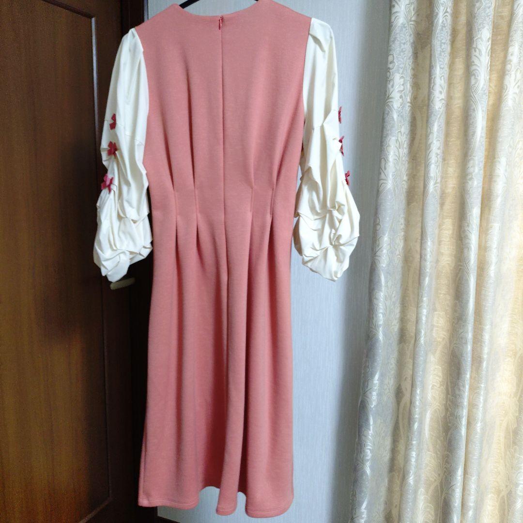 M'S GRACY ピンクのリボン付きワンピース