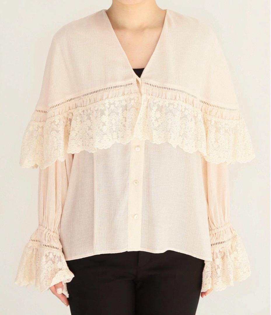 タグ付き新品　バイ マレーネ ビルガー　レースたっぷりブラウス　定価4.6万