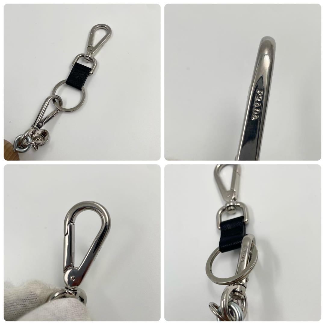 【✨極美品 付属品付】 プラダ キーホルダー ロボット ウッド調 サフィアーノ