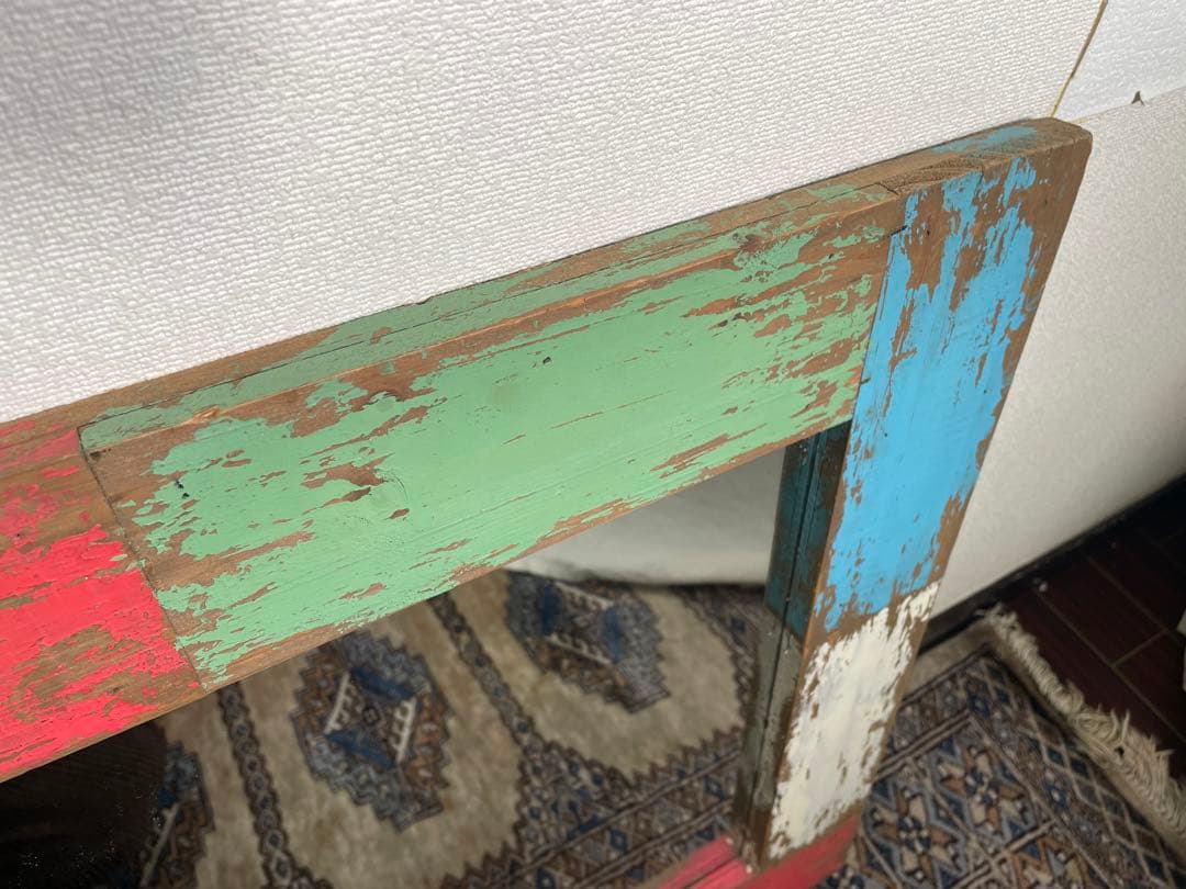 古材 壁掛けミラー シャビーシック ペイント 鏡 ヴィンテージ調 ウォールミラー