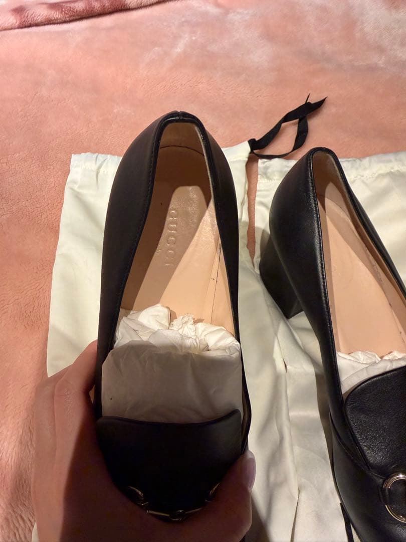 GUCCU 黒レザー ローファー size 39 このキノコ