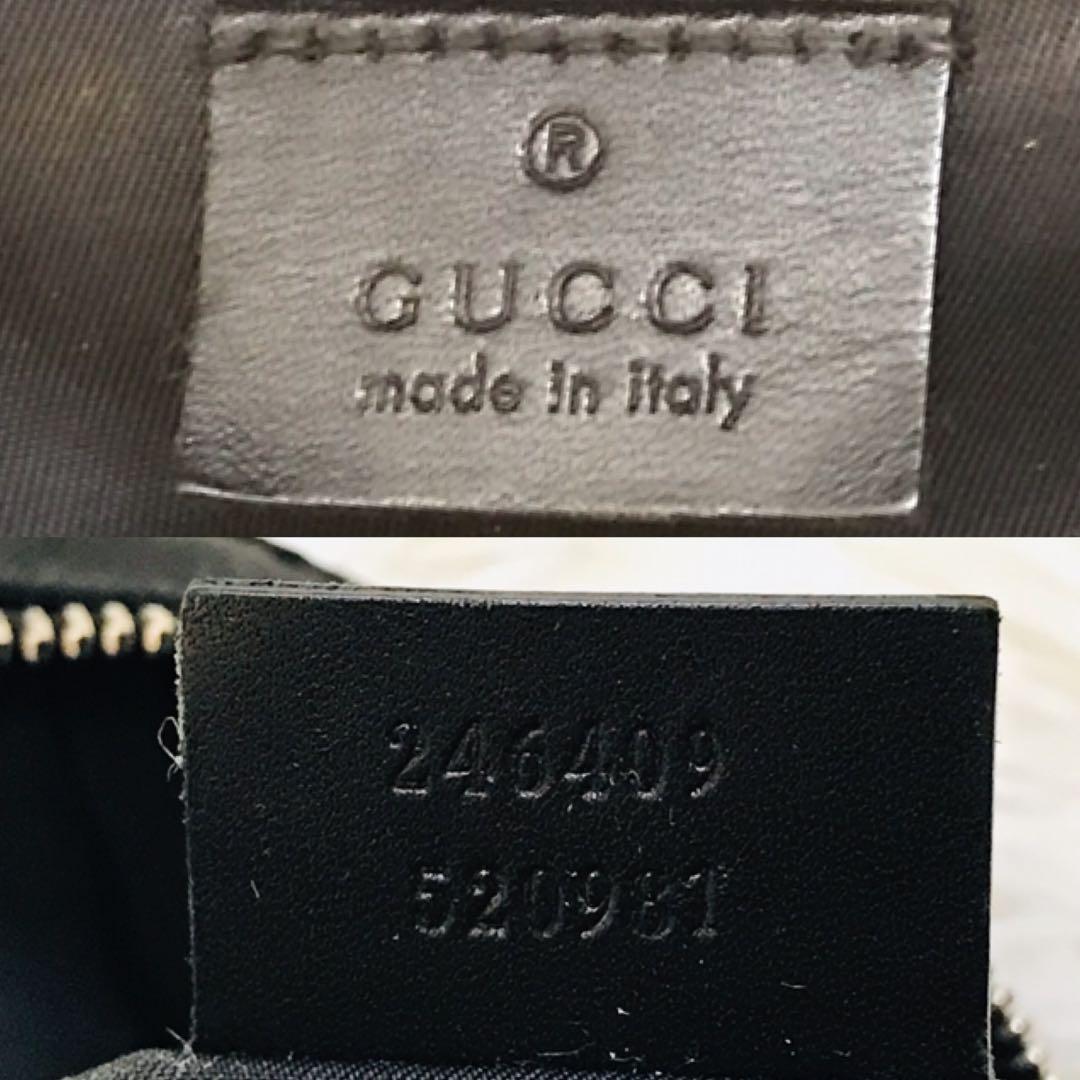 【極美品】グッチ ボディバッグ シェリーライン ナイロン ブラック