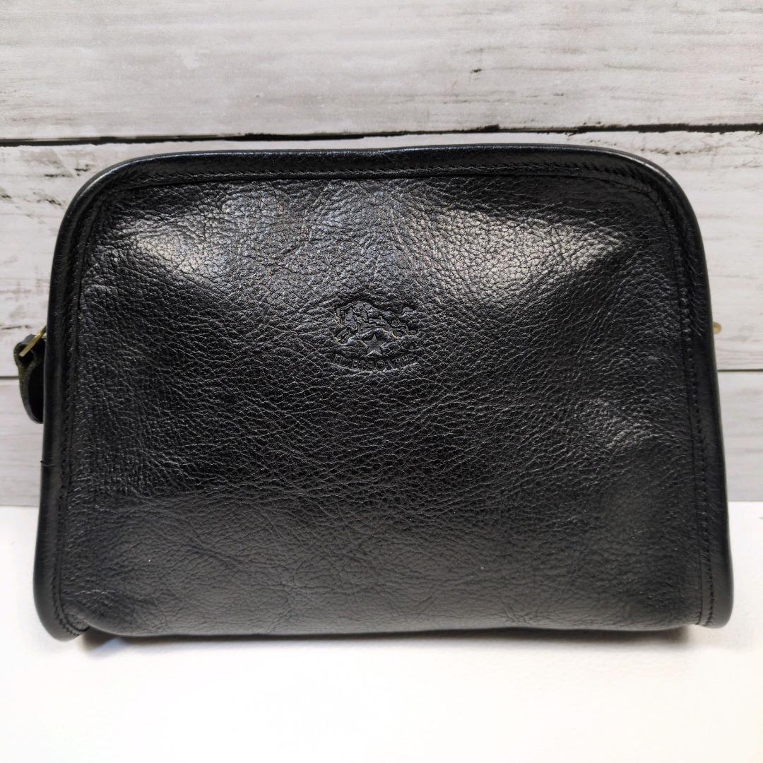 近年 イルビゾンテ IL BISONTE ショルダーバック ブラック シボ