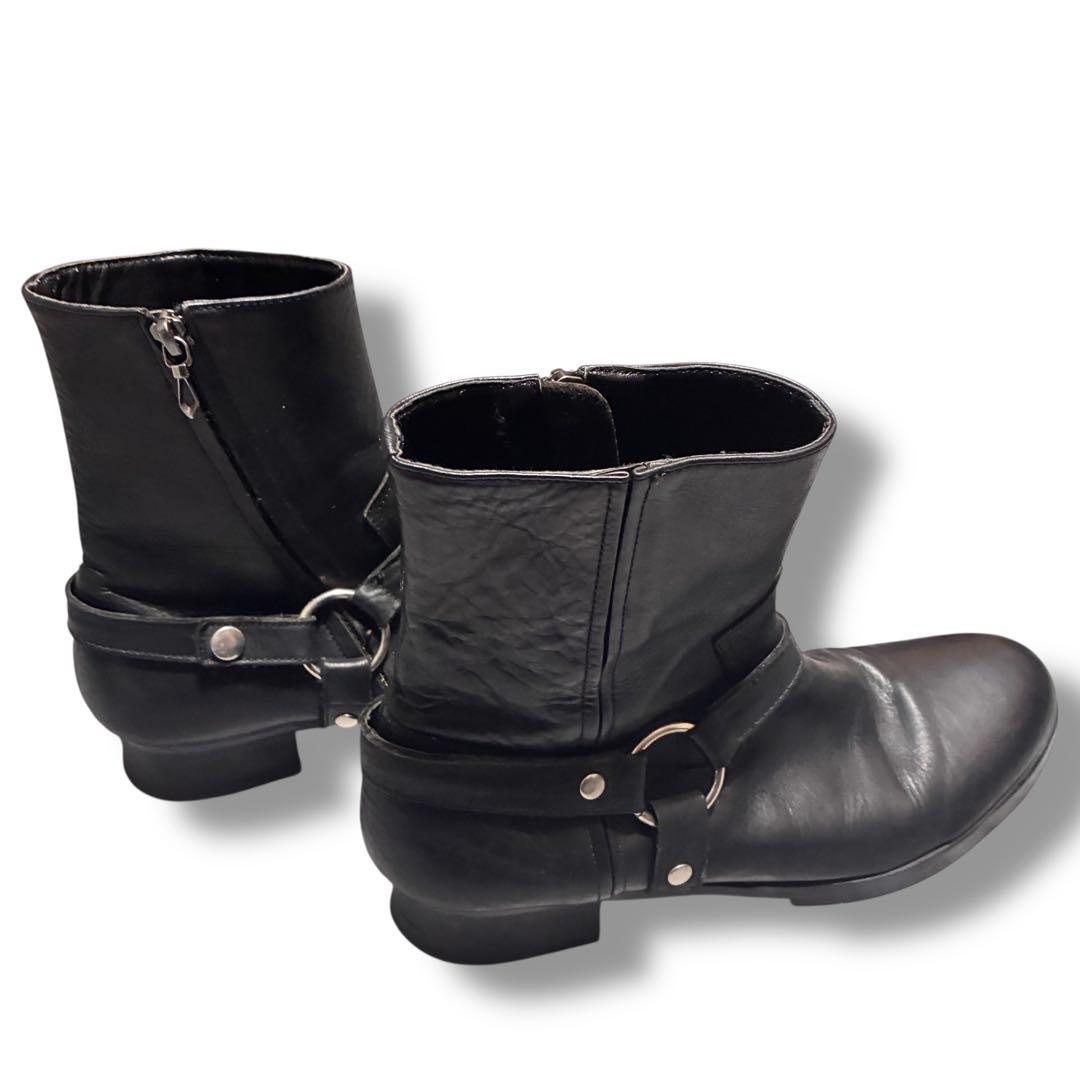 00s FUGA ハーネスブーツ　ブラック　金具　レザー　y2k 42