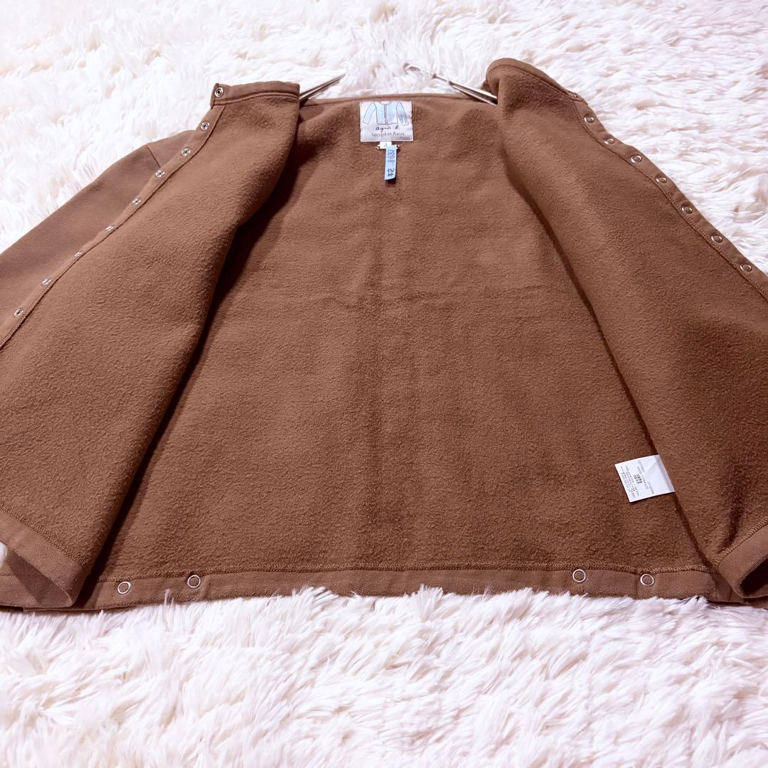 現行タグ★アニエスベー スナップボタン カーディガン 裏起毛 3 ベージュ