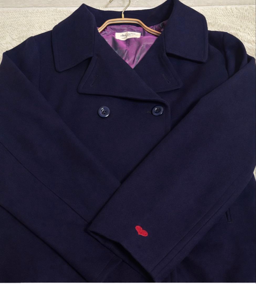 TINA:JOJUN ハート刺繍ウールミックスピーコート