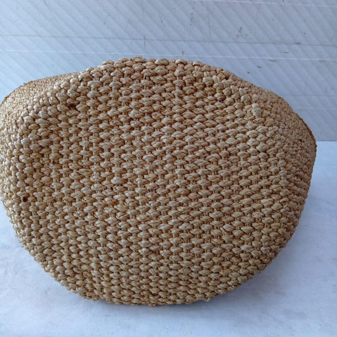 麻の大きい60cm かごバッグ