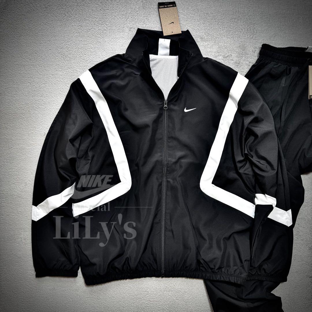 【Ｓサイズ】新品未使用　NIKE上下セットアップ　ウーブン　バスケ　黒　010