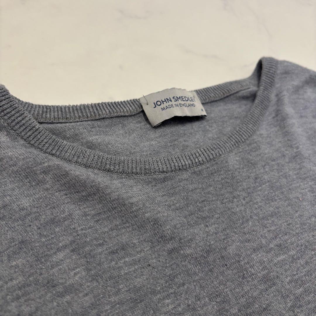 現行　ジョンスメドレー　シーアイランドコットン　クルーネックニット　グレー　長袖