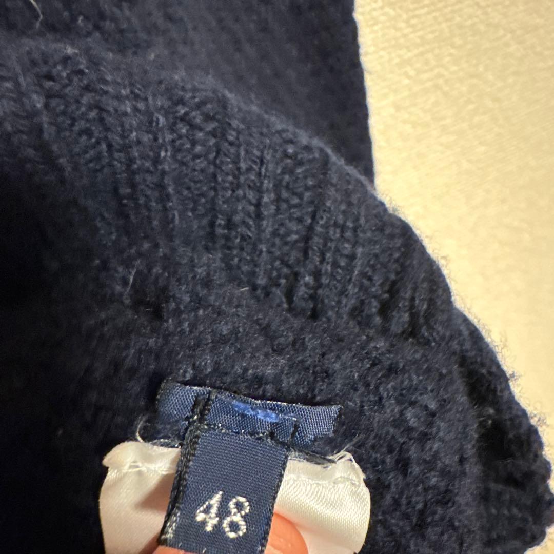 Drumohr ネイビー ケーブルニット タートルネック