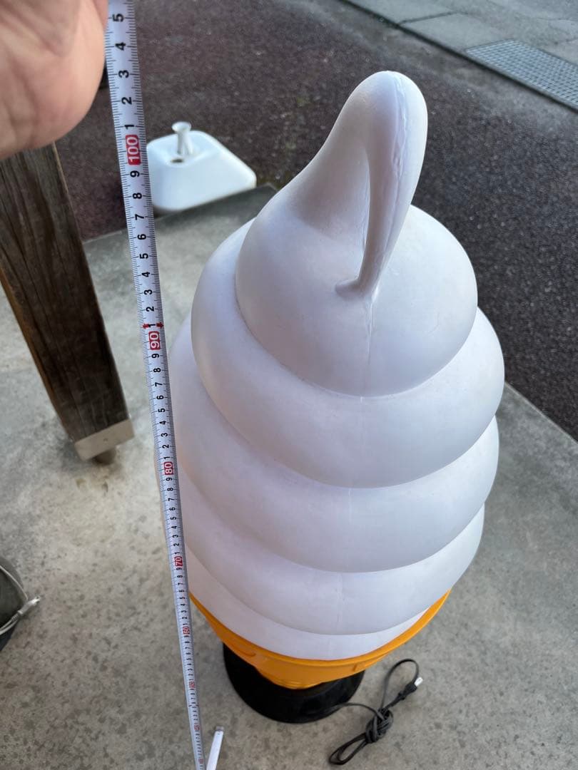 アイスクリームディスプレイ ホワイト・オレンジ 約106cm