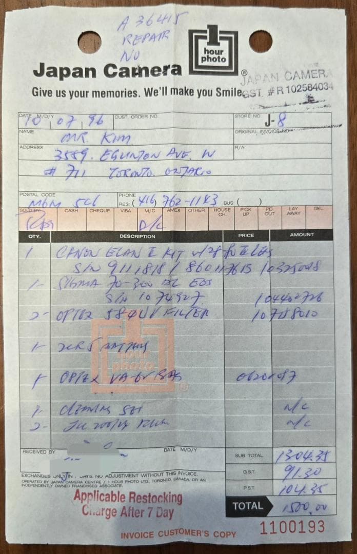 キヤノン EOS ELAN Ⅱ（中古、バック付き）