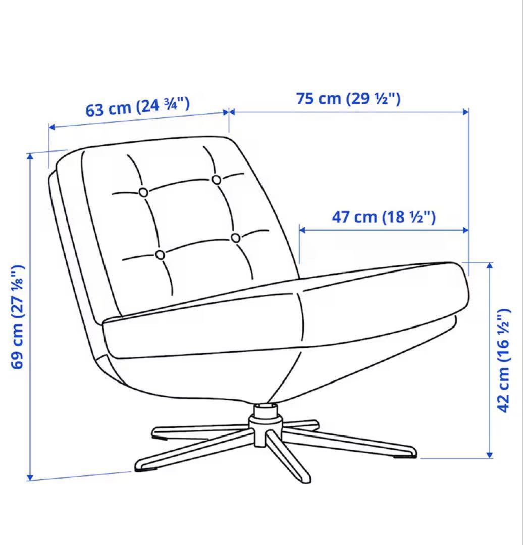 ⭐︎新品未開封イケア　DYVLINGE 一人掛け回転パーソナルチェア ブラック