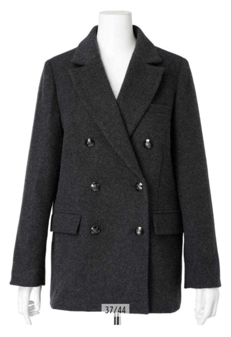 Arpege story Wジャケットコート　Wボタンジャコット　チャコール