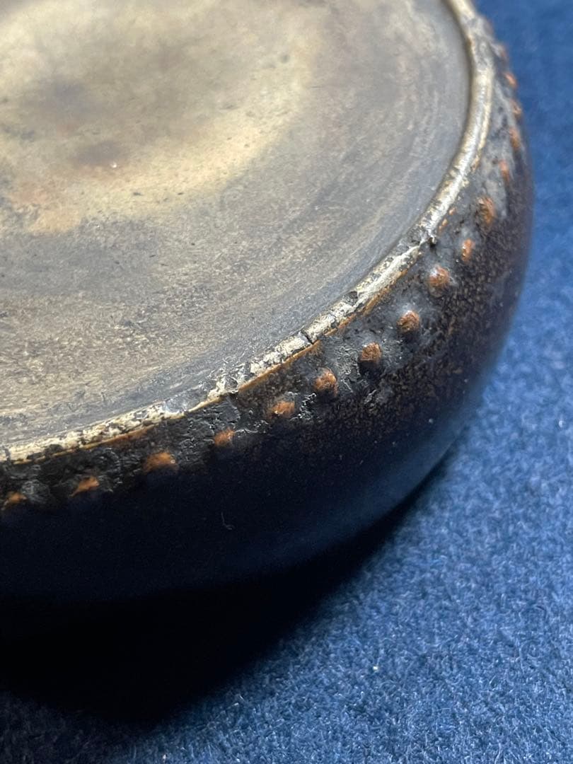 【墨研】abc18 陶硯◆太鼓型焼成硯 大正時代◆古玩◆骨董品 貴重！