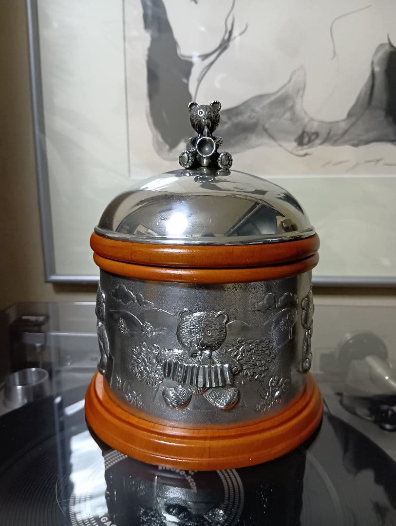 SELANGOR　ピューター　ウッド　テディベア　オルゴール