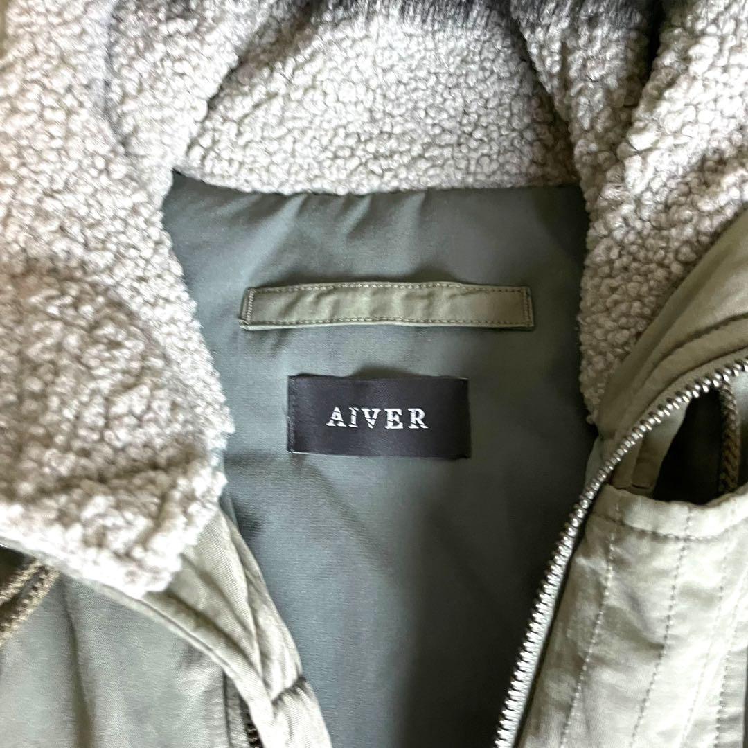 アイバー AIVER ファー付き モッズコート L カーキ オーバーサイズ