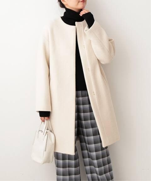 【未使用品】IENA ラムウール ノーカラーコート 36