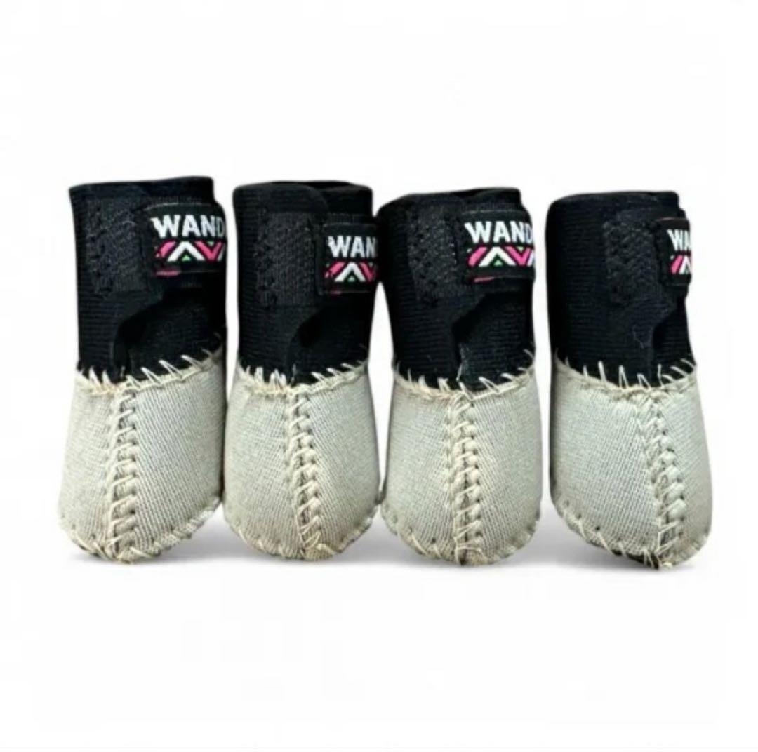 【WANDAWAY】 ドッグブーツ/4P Sサイズ（ベージュ）＋中古（ブラック）