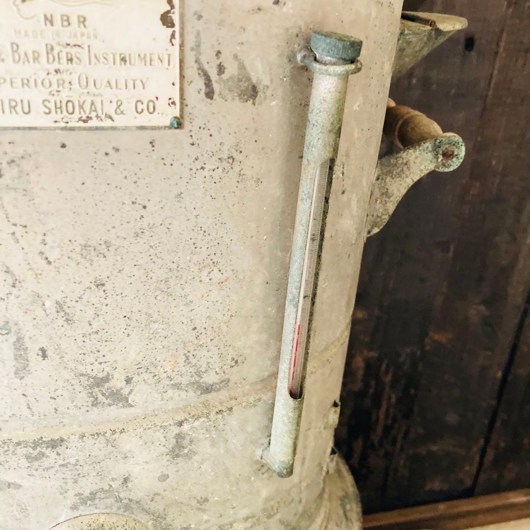 昭和レトロ　タオル蒸し器　理容器具　散髪屋　ブリキ　ジャンク