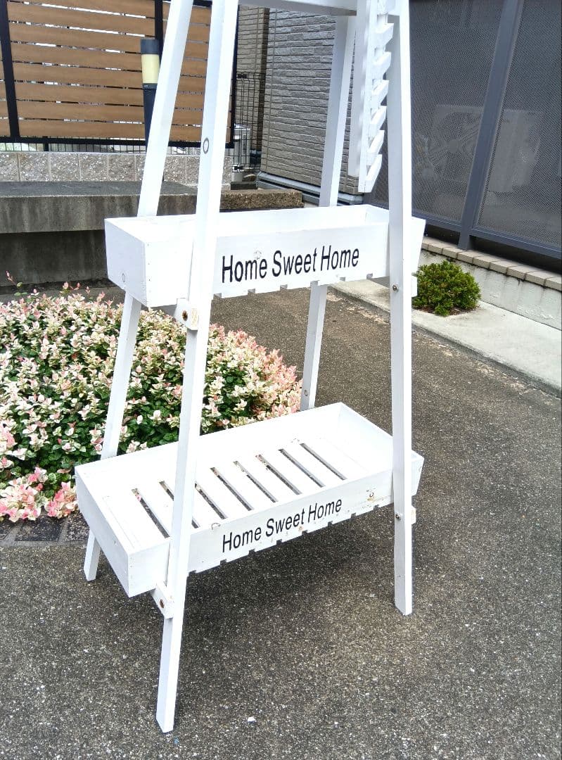 ☆新品　白色　1個　風車　プランターラック 　ガーデニング　鉢台　植物