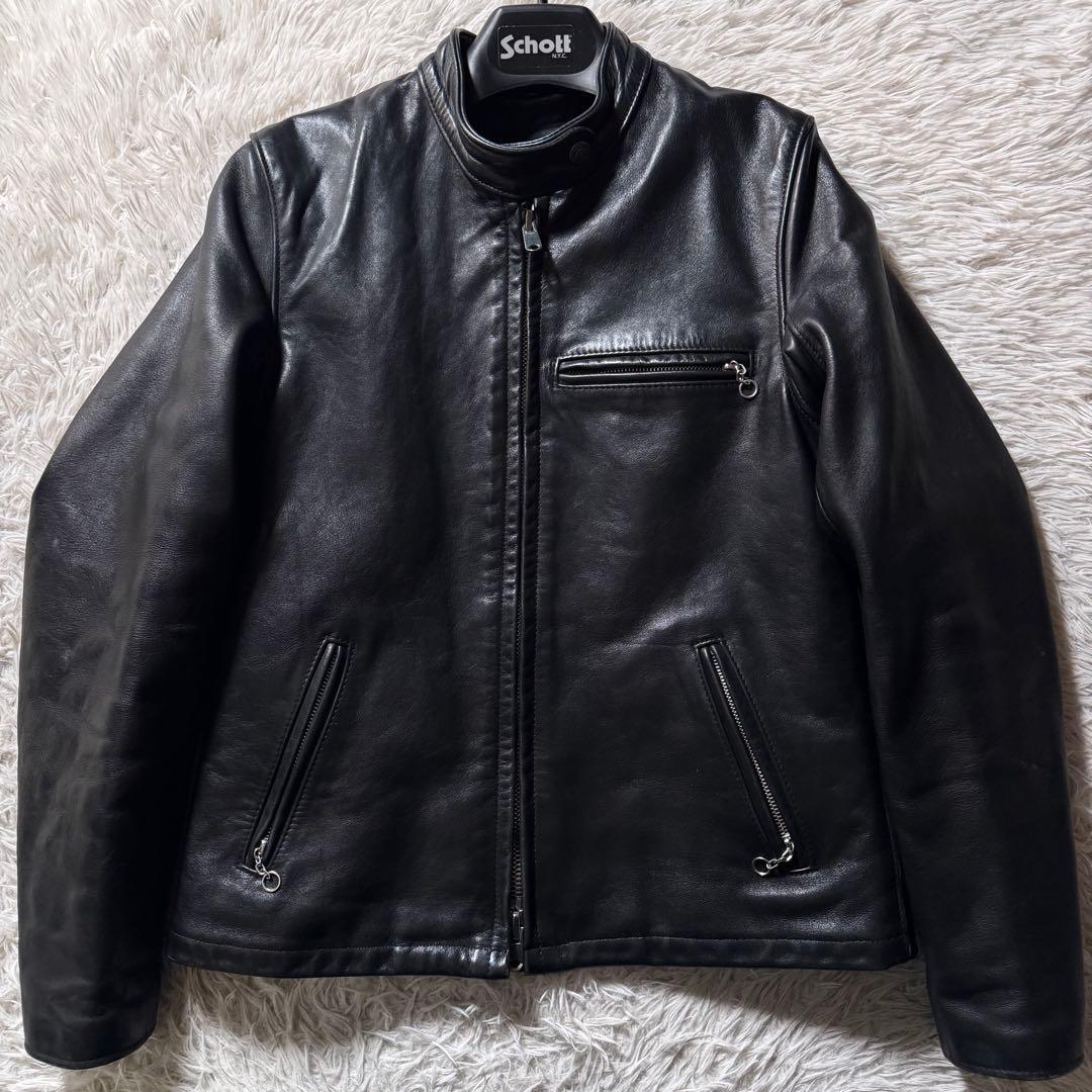 美品/希少モデル✨schott ライダースジャケット　141W ブラック　本革