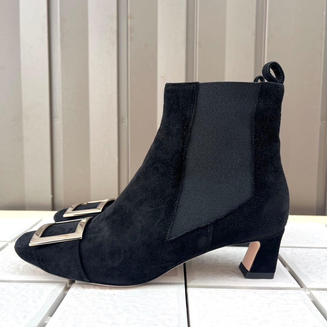 36 Roger Vivier サイドゴア　ショートブーツ　黒　23