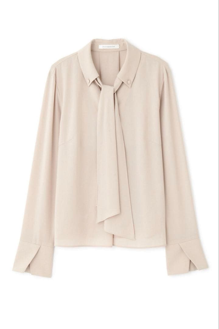 ピンキーアンドダイアン◆ボタンダウンボウタイシャツ ベージュ 38