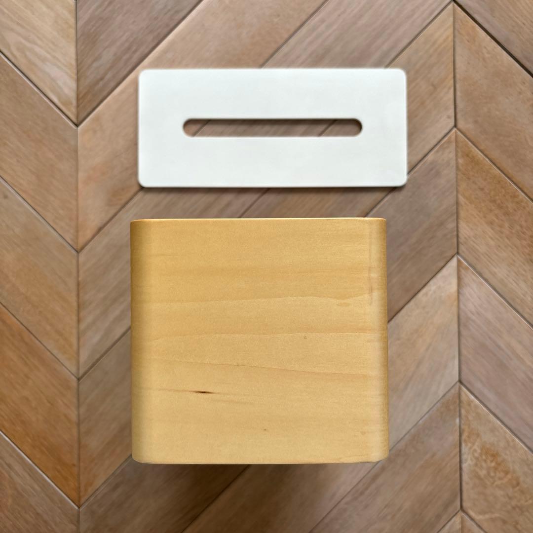 ティッシュストッカー 木製 ナチュラル バイカラー