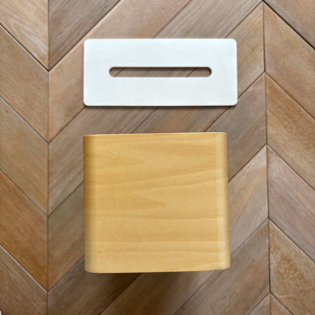 ティッシュストッカー 木製 ナチュラル バイカラー