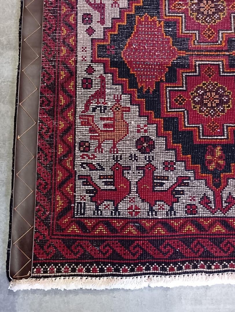 ペルシャ絨毯　オールド　バルーチ　トライバルラグ　イラン　手織り(18)