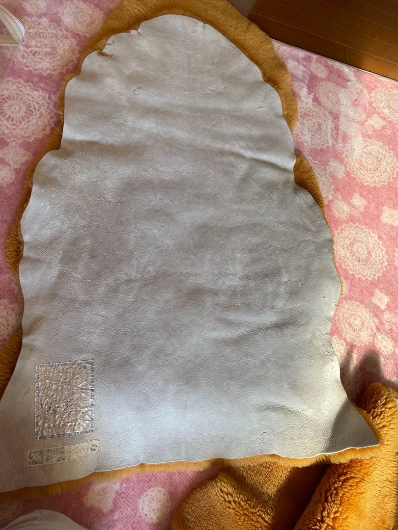 天然ムートンファー☆　4枚組　オレンジ系