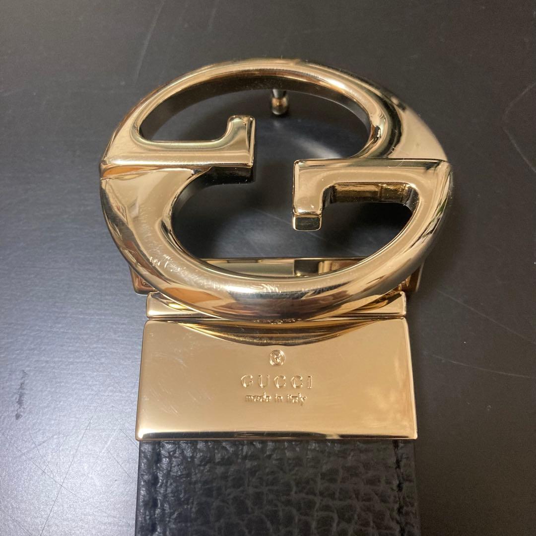GUCCI グッチ ベルト インターロッキングG リバーシブル ブラック ピンク