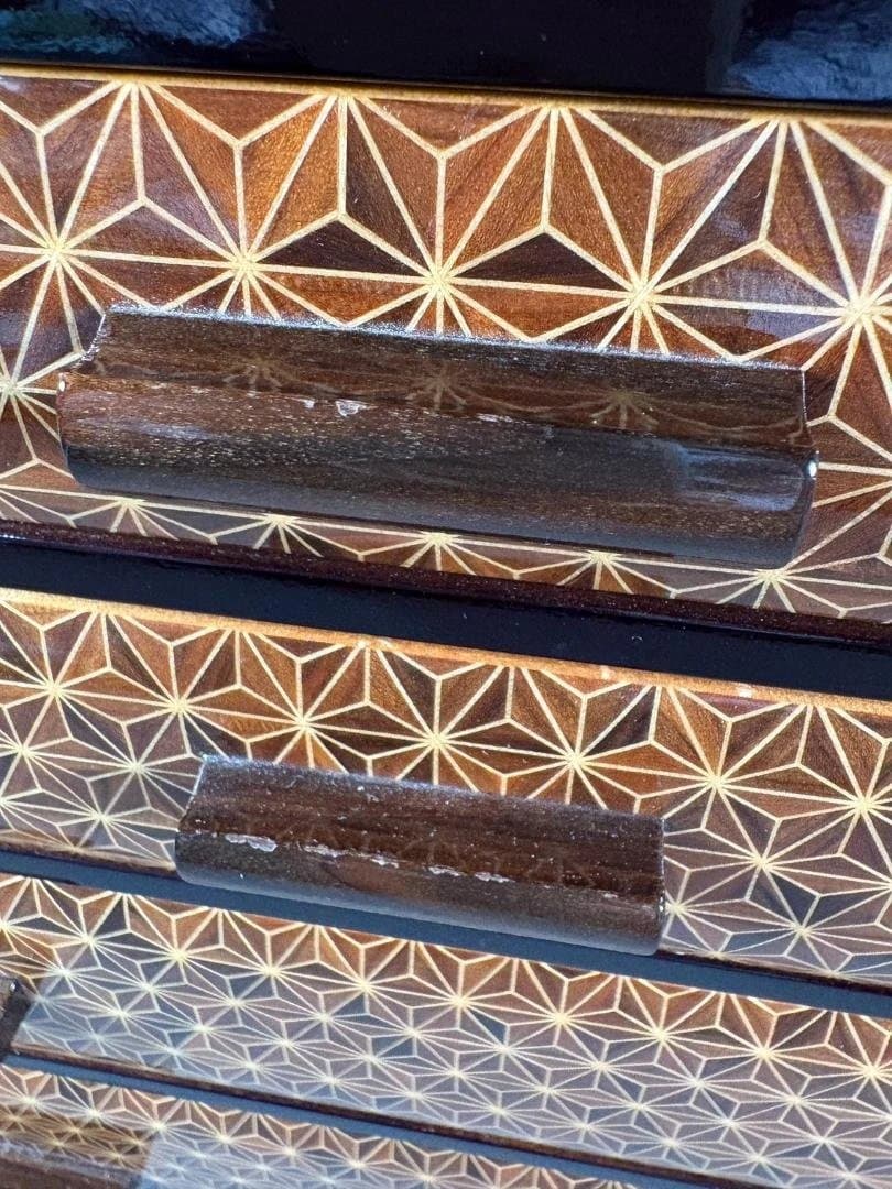 勲六等瑞宝章受章 露木清次創作 箱根寄木細工 引出し チェスト 伝統工芸品