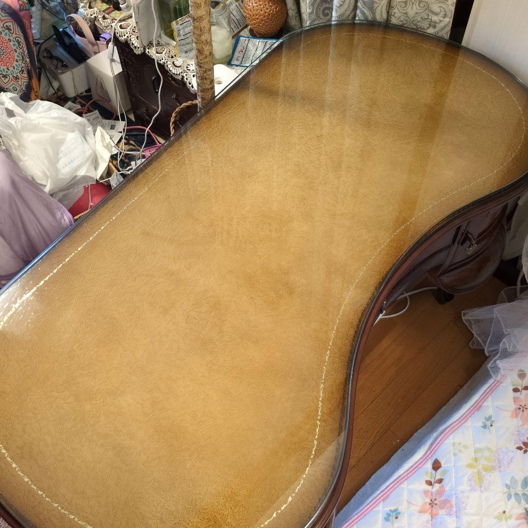 さるこダークブラウン 木製 文机 曲線デザイン猫脚(=^・^=)