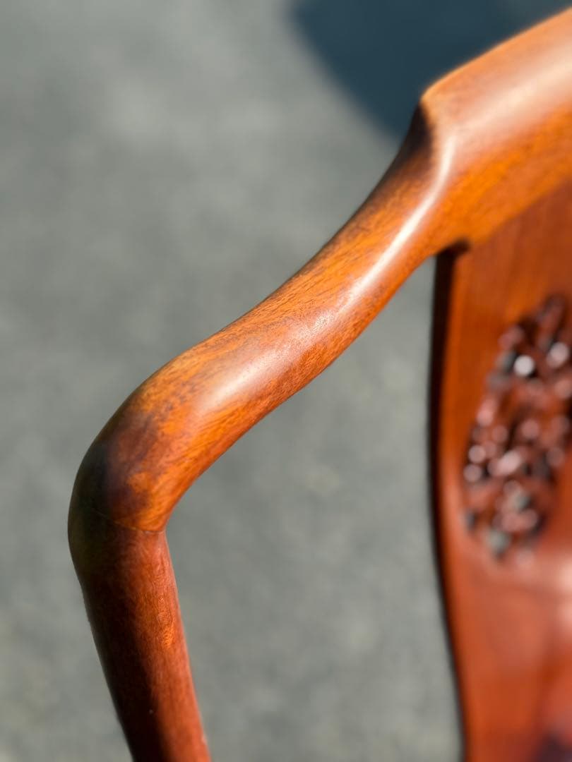 ①アンティーク 無垢材 高級 アームチェア ダイニング 椅子