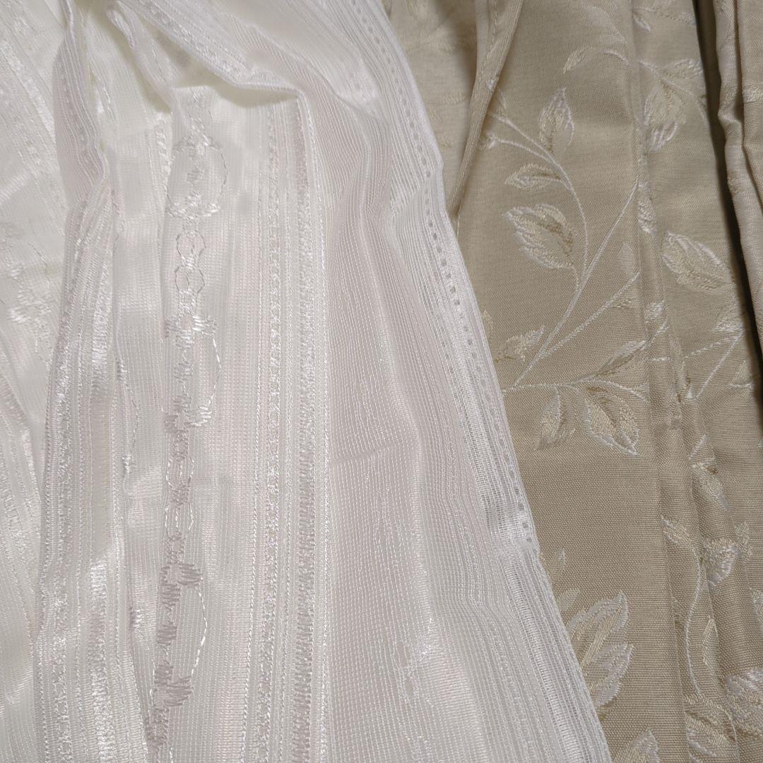 ②【新品】川島織物セルコン　ドレープカーテン、レースカーテンセット