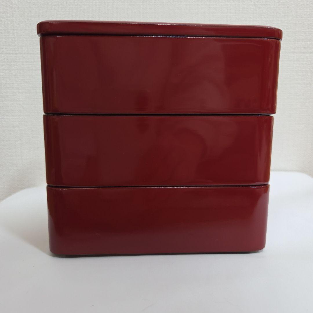 川連漆器　三段お重(姫重)　椿柄