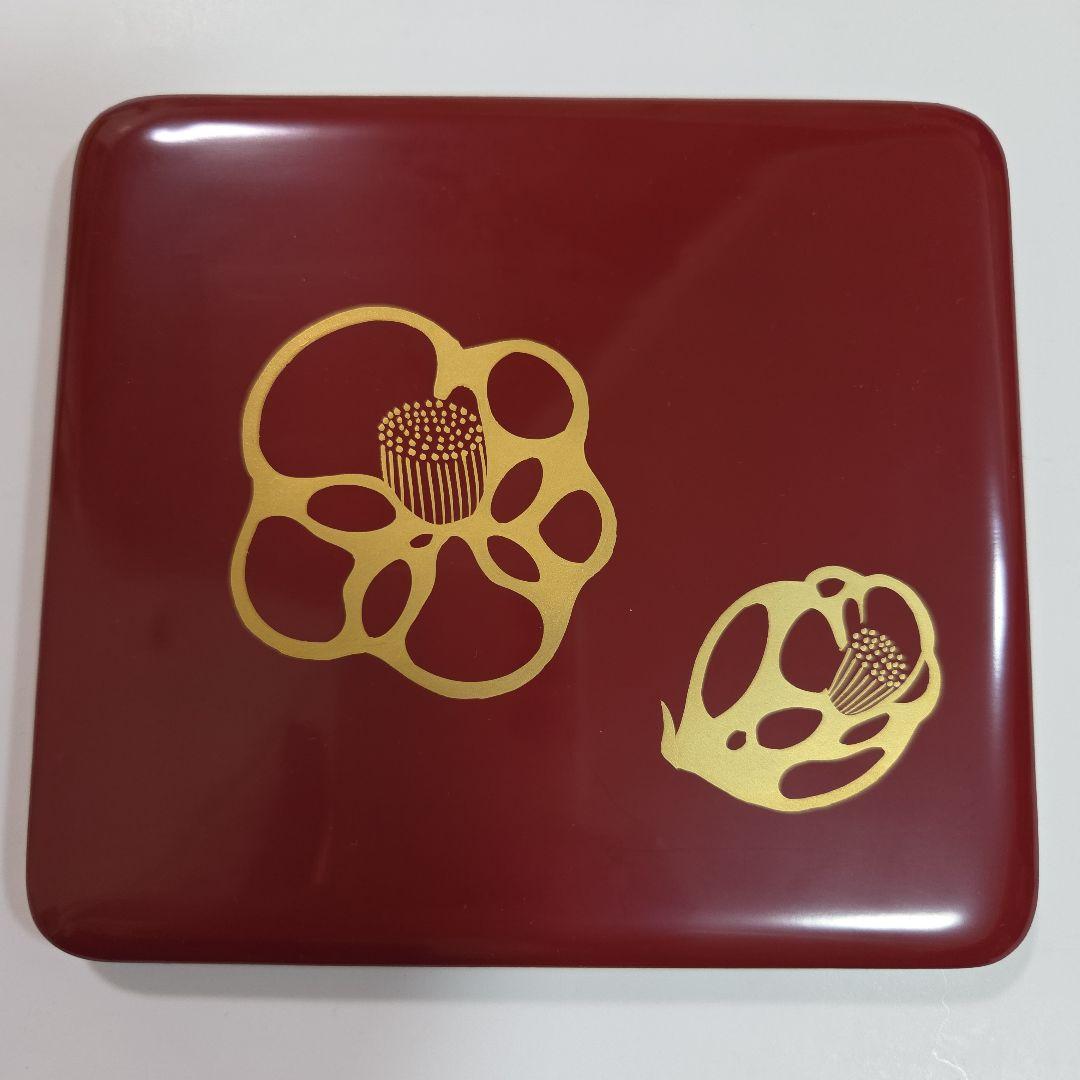 川連漆器　三段お重(姫重)　椿柄