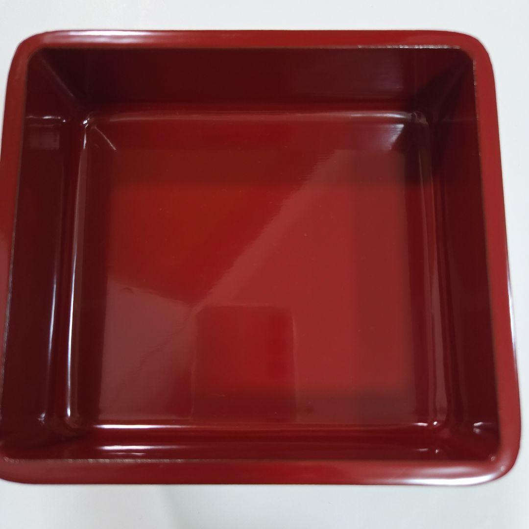 川連漆器　三段お重(姫重)　椿柄