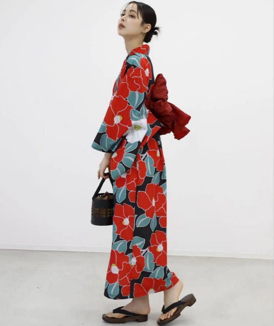 ワンピース浴衣3点セット（キャミワンピース＋羽織り＋兵児帯）　Mサイズ