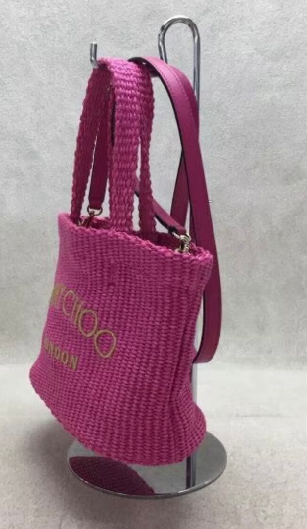 JIMMY CHOO ピンク かごバッグ