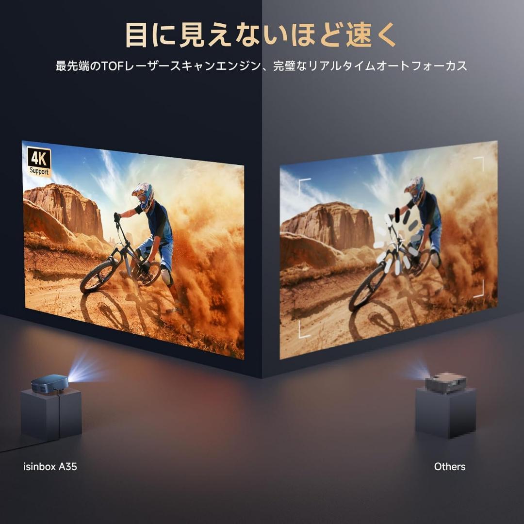 プロジェクター オートフォーカス1200ANSI 1.1:1投影比率自動台形補正